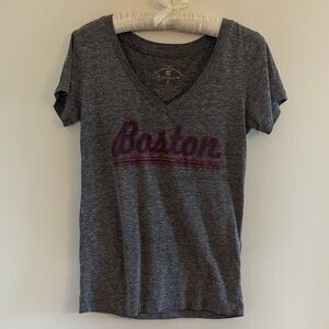 Boston Graphic V-Neck Tee - Gray